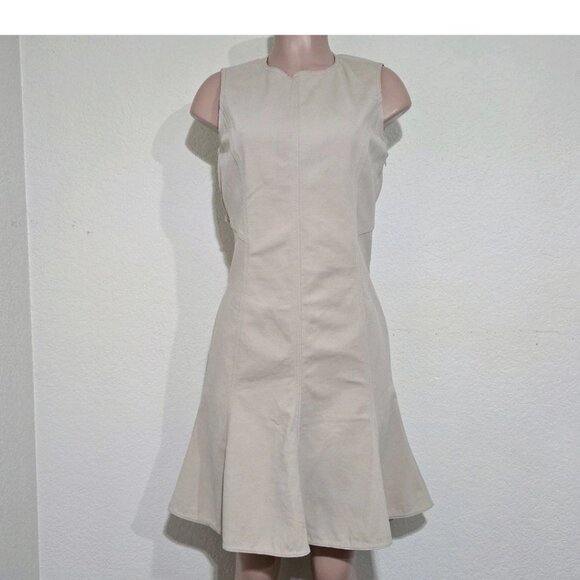 Derek Lam 10 Crosby Paneled Back Cut Out Dress Fit & Flare Beige Pink - Picture 1 of 9